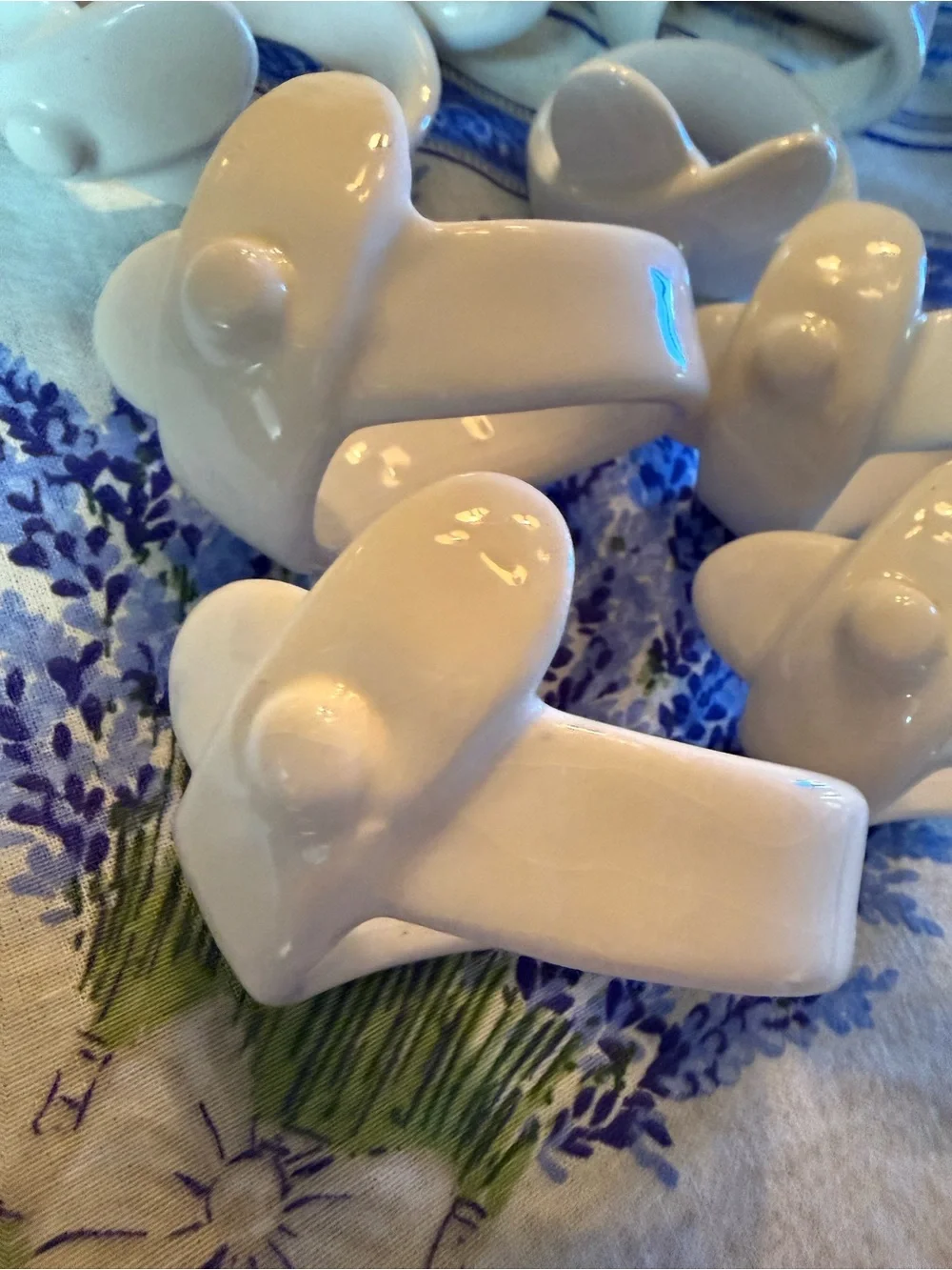 White Ceramic Napkin Rings - Set of 8 from William Sonoma